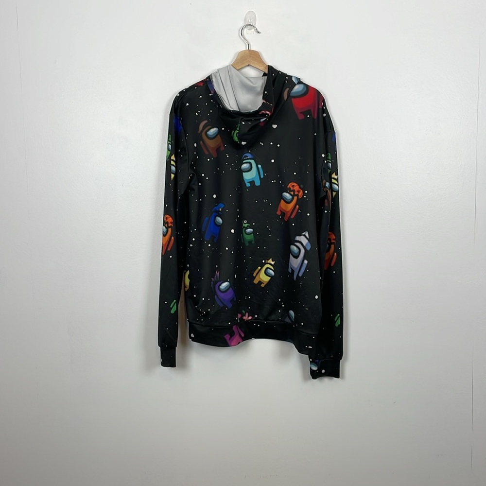 Among Us Graphic Pullover Boys Multicolor Long Sleeve Hoodie Video Game XL Black - Picture 5 of 8